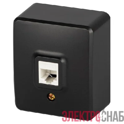 Розетка Эксперт 11-3203-05 информационная RJ45 IP20 ОУ антрацит Эра Б0062988
