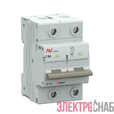 Выключатель автоматический 2п C 80А 10кА AV-125 AVERES EKF mcb125-2-80C-av