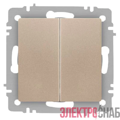 Переключатель 2-кл. СП Accent 6-107-04 10А IP20 250В AL/CU шампань Intro Б0063562