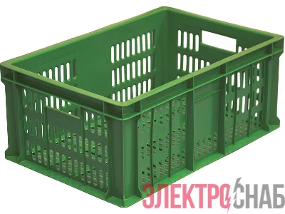 Ящик 600х400х250 с перфорацией  зелёный 201 201
