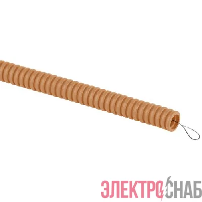 Труба гофрированная ПВХ легкая d20мм с протяжкой сосна (уп.25м) Эра Б0043212