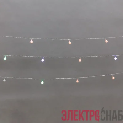 Гирлянда светодиодная "Шарики" 5м 20LED мульти (RG/RB) IP20 230В мигание провод прозр. Neon-Night 304-021