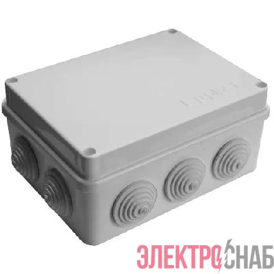 Коробка распределительная ОП 150х110х70мм IP54 10 выходов 10 гермовводов. крышка на винтах сер. Epplast 210314