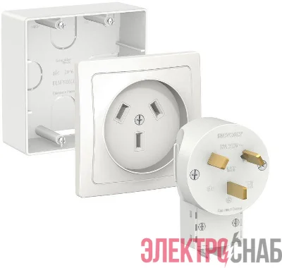 Комплект силовой ОП Blanca 32А 250В (подъемная коробка + розетка + вилка) бел. SE BLNSK003231