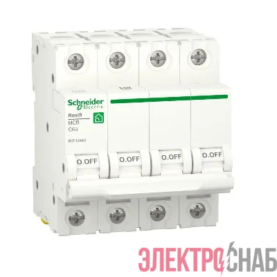 Выключатель автоматический модульный 4п C 63А Resi9 6000А SchE R9F12463