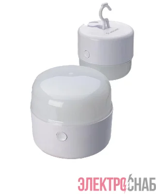 Фонарь аккумуляторный кемпинговый походный 3Вт SMD LED Li-ion 18650 800мА.ч корпус ABS-пластик USB-шнур type C складной крючок для подвешивания матовый рассеиватель КОСМОС KOC613Lit