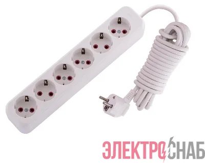 Удлинитель 6х5м с заземл. 16А IP20 Lila LEZARD 720-0605-601
