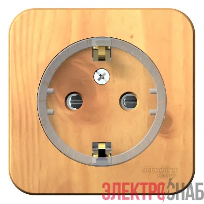 Розетка 1-м ОП Blanca 16А IP20 250В с заземл. защ. шторки с изолир. пластиной (компакт) ясень SE BLNRA111115
