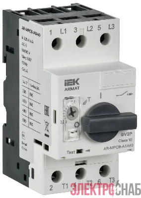 Выключатель автоматический защиты двигателя A1 GV2P 0.24-0.4А ARMAT IEK AR-MPCB-A1A40