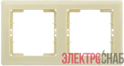 Рамка 2-м BOLERO РГ-2-БК горизонт. крем. IEK EMB20-K33