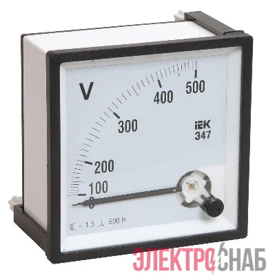 Вольтметр Э47 96х96мм 500В кл. точн. 1.5 IEK IPV20-6-0500-E