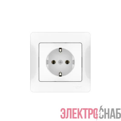 Розетка Glossa 16А с заземл. быстрозажим. клем. в сборе бел. SE GSL000142S