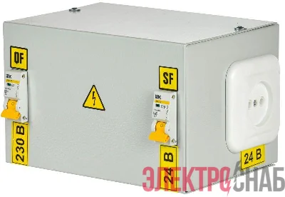 Ящик с понижающим трансформатором ЯТП 0.25 230/24В (2 авт. выкл.) IEK MTT12-024-0250