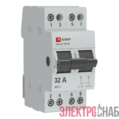 Переключатель трехпозиционный ТПС-63 2P 32А PROxima EKF TPS232