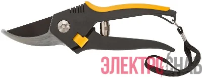 Секатор "Люкс" режущие кромки внахлест тефлон.покрытие лезвий прорезиненные ручки 200мм FIT 77093