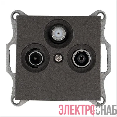 Розетка телевизионная оконечная TV + FM + SAT 3-м Ф9.5мм механизм мокко Jasmart G6206Z