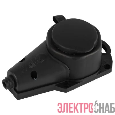 Колодка 1-м с заземл. 16A IP44 KX-1e-B-IP44 каучук. черн. Эра Б0068402