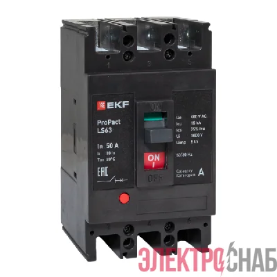 Выключатель автоматический 3п 50А 15кА LS63 ProPact EKF mccb-63-15-3-50-ls