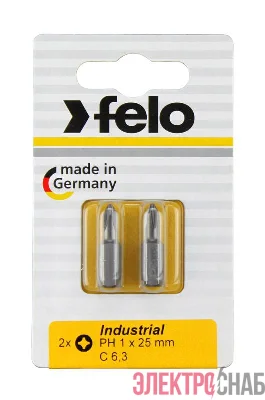 Бита крестовая Industrial PH 2х25 (блист.2шт) FELO 02202036