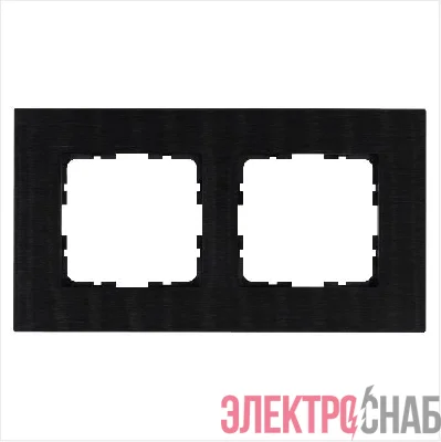 Рамка 2-м G-Metal метал. алюм. черн. Black Jasmart G1002AB