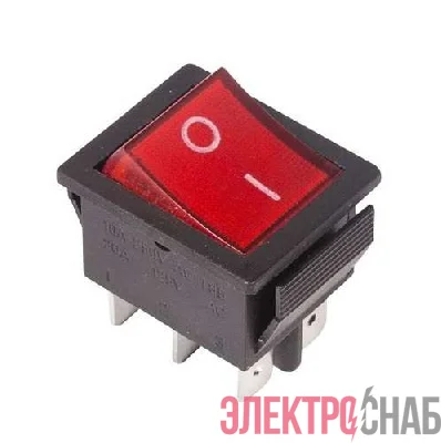 Выключатель клавишный 250В 15А (6с) ON-ON с подсветкой (RWB-506; SC-767) красн. Rexant 36-2350