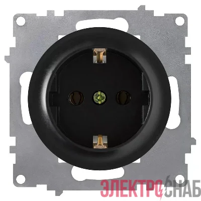 Розетка 1-м СП Florence 16А IP20 с заземл. винтов. клеммы механизм черн. (1E10201303) OneKeyElectro 2172811