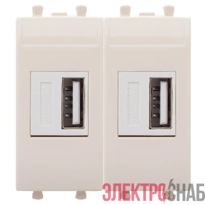 Устройство зарядное USB 2.1А 2мод. Avanti "Ванильная дымка" DKC 4405542