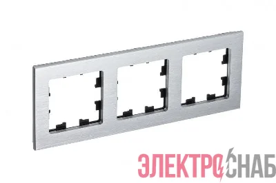 Рамка 3-м ATLASDESIGN NATURE металл серебр. SchE ATN312103