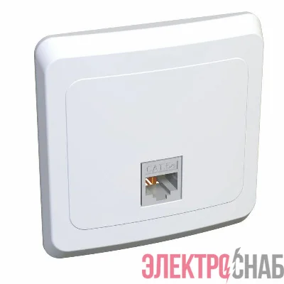 Розетка телефонная 1-м СП Этюд бел. SchE TELC-001B