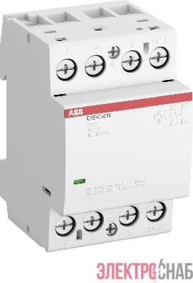 Контактор ESB40-40N-01 модульный (40А АС-1 4НО) катушка 24В AC/DC ABB 1SAE341111R0140