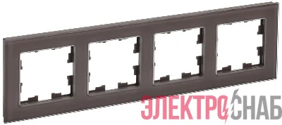 Рамка 4-м BRITE РУ-4-2-БрТБ стекло темн. бронза IEK BR-M42-G-K45