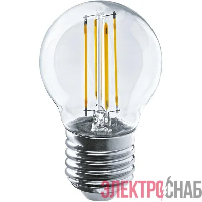 Лампа светодиодная филаментная 80 880 OLL-F-G45-08-230-2.7K-E27 8Вт шар прозрачная 2700К тепл. бел. E27 800лм 220-240В ОНЛАЙТ 80880