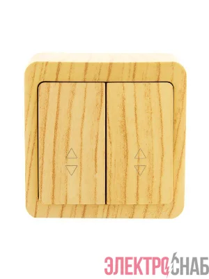 Переключатель проходной 2-кл. 2п ОП Viola 10А IP20 беленый дуб LEZARD 751-5200-106