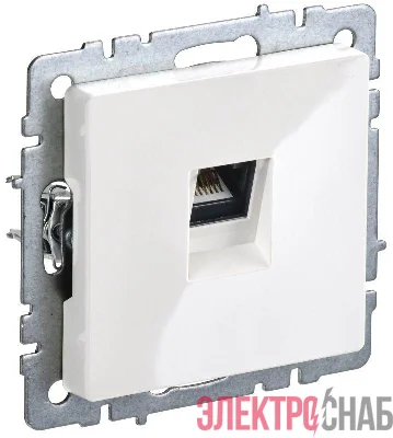 Розетка компьютерная СП RJ45 кат.5E BRITE РК10-БрБ механизм бел. IEK BR-K10-1-K01