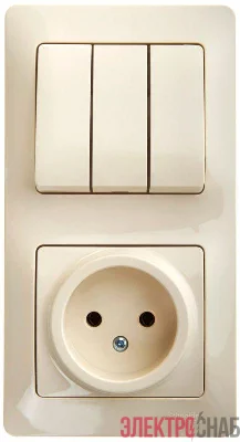 Блок комбинированный Glossa (розетка + 3-кл. выкл.) беж. SE GSL000276