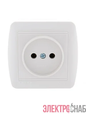 Розетка 1-м ОП Demet 16А IP20 без заземл. керамика бел. LEZARD 711-0200-121