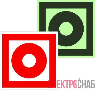 Знак F 10 &quot;Кнопка включения установок (систем) пожарной автоматики&quot; 200х200мм пластик с покрытием фотолюминесцентным EKF pn-f-10-f