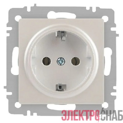 Розетка 1-м СП Accent 6-202-06 16А IP20 250В 2P+E Schuko перламутр. Intro Б0063695