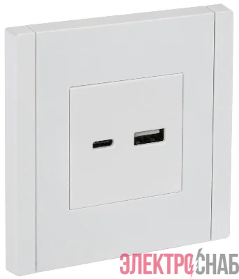 Розетка USB A+C 18Вт FORTE&PIANO FP251 бел. IEK FP-U22-018-K01