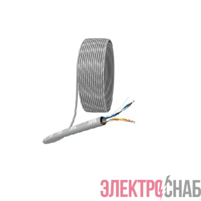 Кабель витая пара U/UTP кат.5E 2х2х24AWG solid CCA PVC Simple сер. (м) UL-2-PVC-A Эра Б0044433