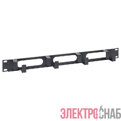 Органайзер кабельный TERACOM 1U 4 кольца с окнами метал. черн. EKF TRC-1CO-4R-M-BK
