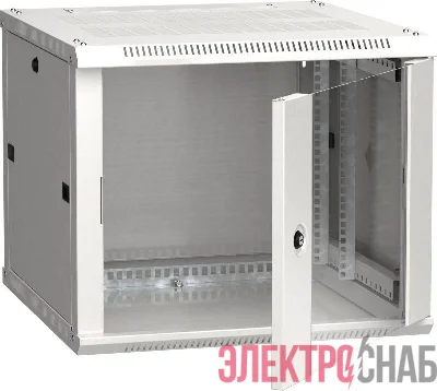 Шкаф 19дюйм LINEA W 9U 600х600мм настен. стекл. дверь RAL7035 ITK LWR3-09U66-GF