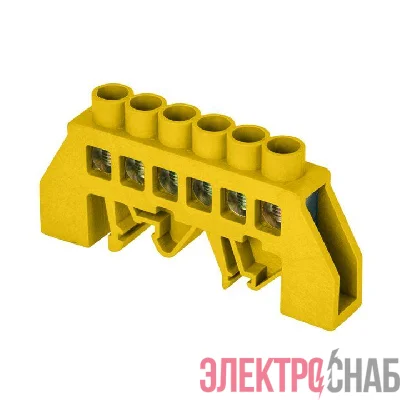 Шина нулевая PE 8х12 6 отвер. латунь желт. нейлоновый корпус комбинированный PROxima EKF sn0-125-6-dpe