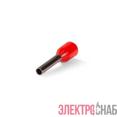 Наконечник штыревой втулочный изолированный НШВИ 1.0-8 ЕВРО красн. КВТ 103199