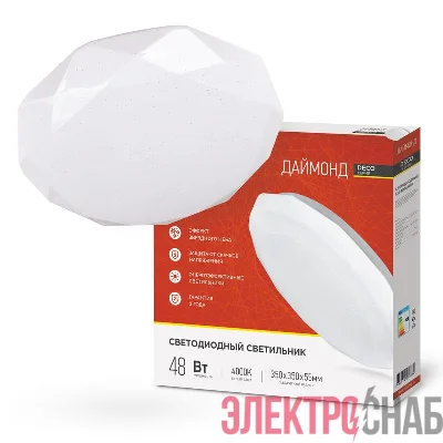 Светильник светодиодный DECO ДАЙМОНД 48Вт 4000К 4320лм 230В 380х55мм IN HOME 4690612038674