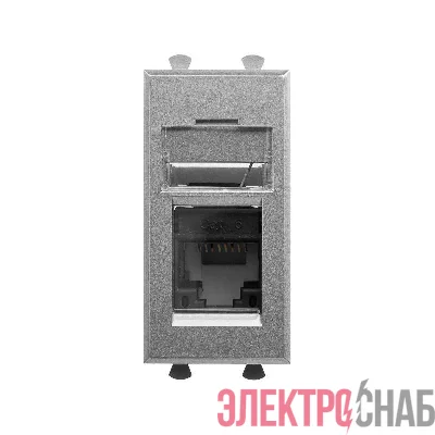 Розетка компьютерная 1мод. Avanti "Закаленная сталь" RJ45 кат.6 модульная DKC 4404291