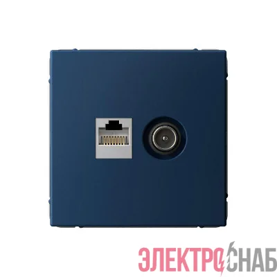 Розетка компьютерная + телевизионная 2-м ArtGallery RJ45 + TV кат.5E аквамарин SE GAL001189