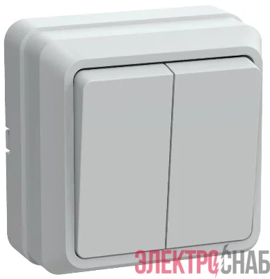 Выключатель 2-кл. ОП Октава 10А IP20 ВС20-2-0-ОБ 250В бел. GENERICA EVO20-K01-10-DC