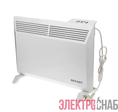 Конвектор электрический 2кВт с электронным термостатом Х-образ. нагревательный элемент ножки+крепление на стену Rexant 60-0082