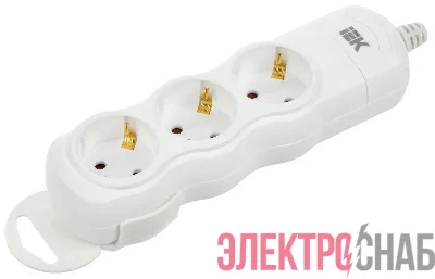 Колодка удлинителя 3-мест. с заземл. РПр03 IEK WYP10-D-KP-16-03-ZS-K01